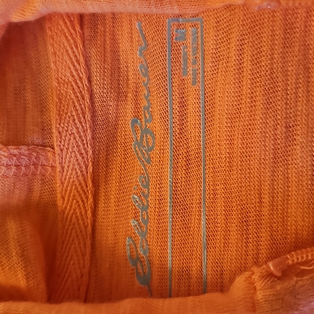 Eddie Bauer Orange Zip-Up Hoodie with Drawstrings Size M - Picture 2 of 5
